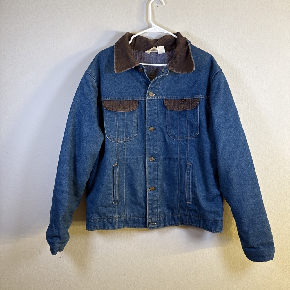 Vintage Key Imperial Denim Blanket Lined‎ Jacket Men 46 Long